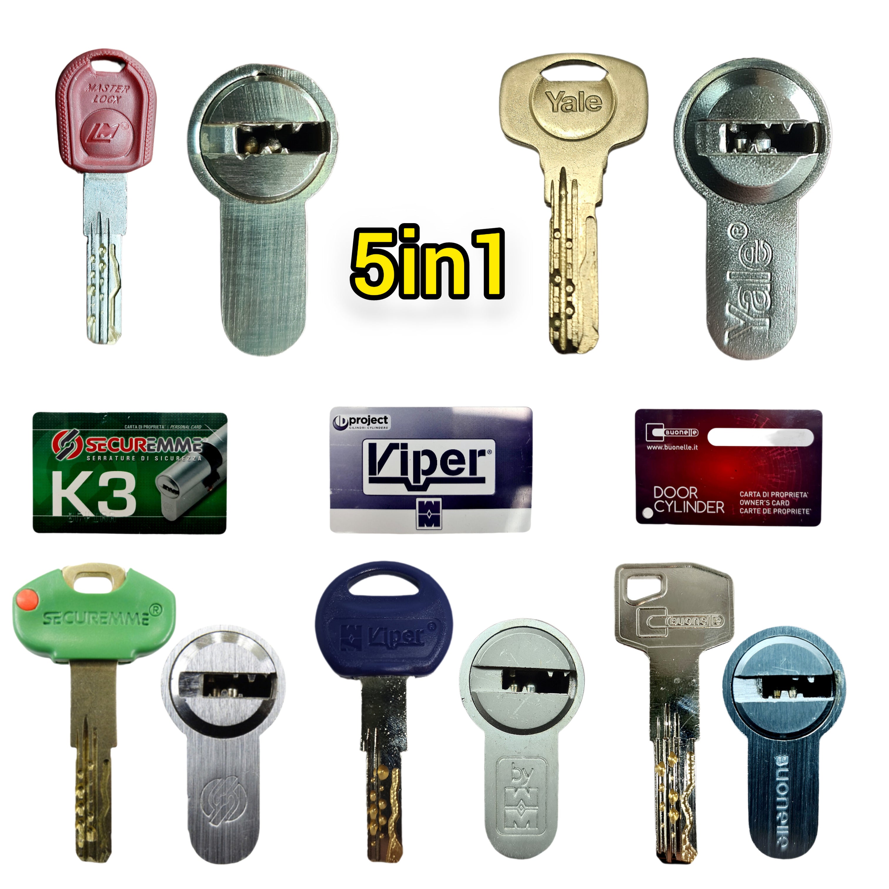 IGR シャム・メルルーサ　E03-046 Отмычка самоимпрессия 5in1 для Securemme, Master Lock, Mottura